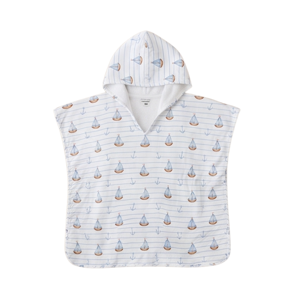 Personalized Sailboat Hooded Towel Poncho