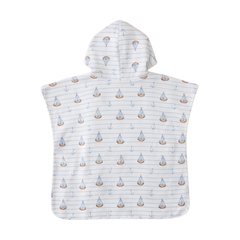 Personalized Sailboat Hooded Towel Poncho
