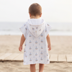 Personalized Sailboat Hooded Towel Poncho