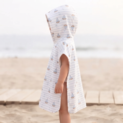 Personalized Sailboat Hooded Towel Poncho