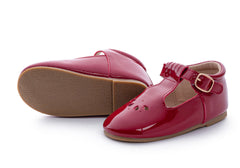 Patent Leather T-Bar | Color 'Ruby Red' | Hard Sole