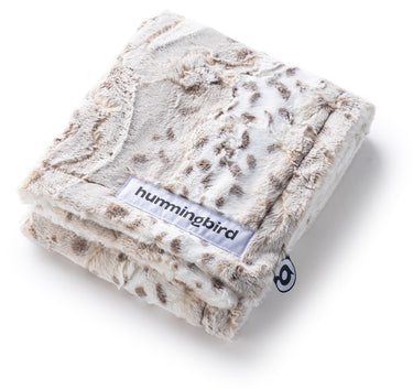Snow Lynx Pattern Minky Baby Blanket | Luxe Textured Baby Blanket