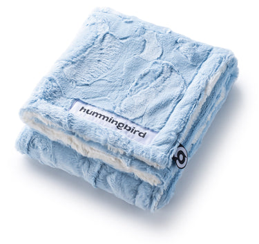 Sky Blue/Ivory Minky Baby Blanket | Two-Tone Cozy Newborn Blanket